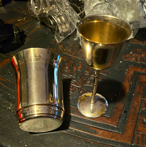 Versilberter becher - 2x,