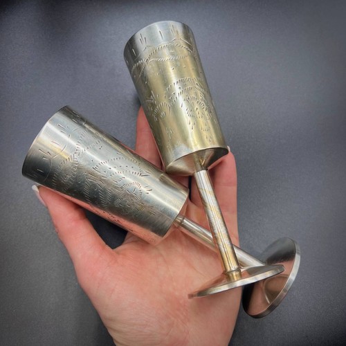 Vintage messing versilbert - messing,