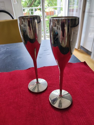 Sektglas silber versilbert - sektglas,