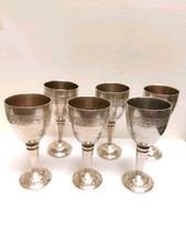 6 Likörbecher, versilbert